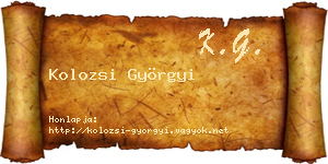 Kolozsi Györgyi névjegykártya