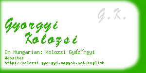 gyorgyi kolozsi business card